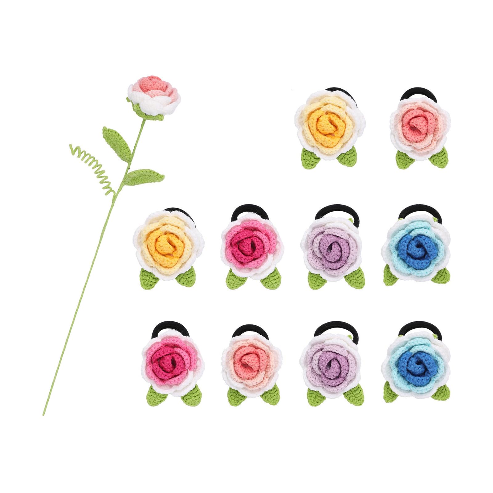 Jazuaiao Hair Bands Crochet Kits Flower Hairband Knitting Set with Crochet Hook Starter Kits Knitting Accessories Flower Hairband Starter