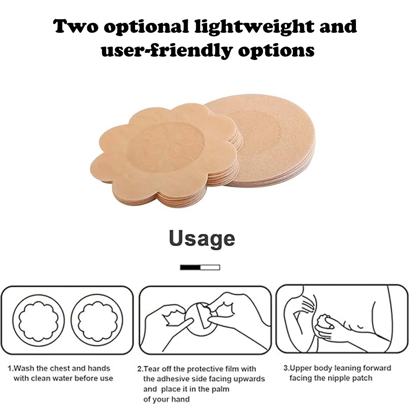 Chuppinz 80PCS Nipple Cover for Women, Nipples Shield Nipples Pasties Disposable Flower and Round Nipple Covers, Breast Pad(40 Pairs) Yellow - Image 5 thumbnail