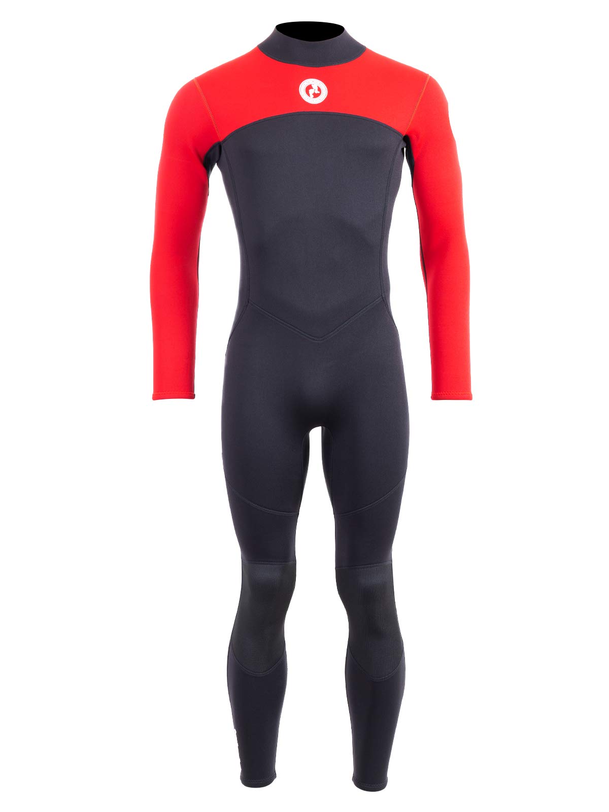 Two Bare Feet Thunderclap Men’s Full Length Wetsuit 2.5mm with Back Zip – Lightweight Flexible Summer Surfing Suit for Swimming, Snorkelling, Paddleboarding & Diving (Small, Red/Black) — image 1