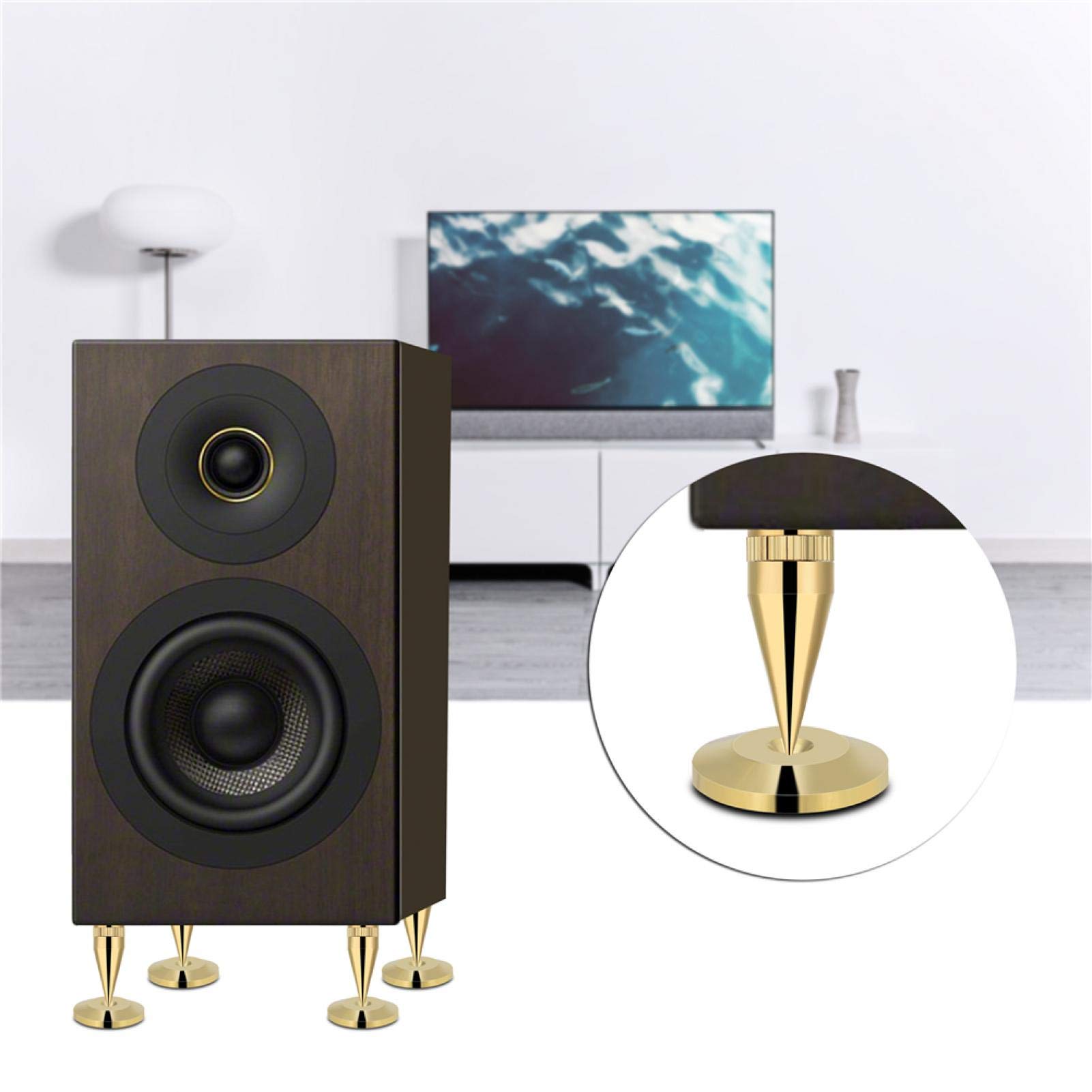 Zestaw głośników miedzianych, 8 par Wzmacniacz audio CD 6 x 36 mm Izolacja gramofonu Stojak Stożek + poduszka podstawy Nóżki odporne na wstrząsy Mata wzmacniająca Głośnik Sprzęt HiFi