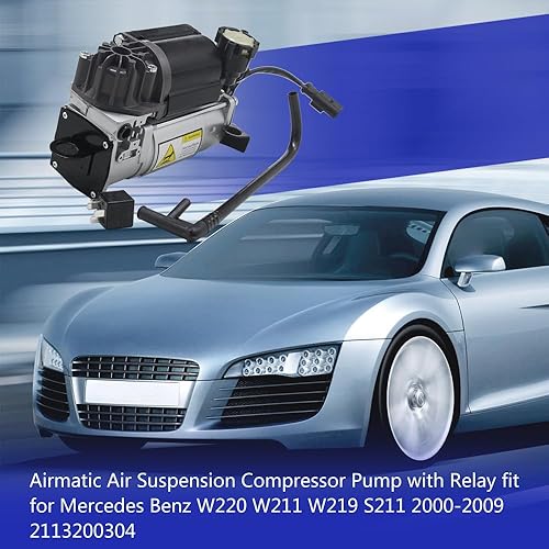 Miniatura 6 de 2203200104 Airmatic Bomba de compresor de suspensión neumática con relé apto para Mercedes-Benz W220 W211 W219 S211 CLS550, CLS63 AMG, E320, E350,