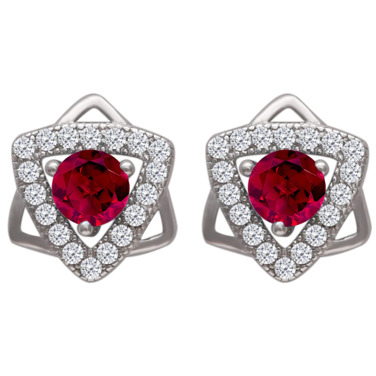 GIVA925 Sterling Silver Ruby Red Star Earrings | Valentines Gifts for Girlfriend, Gifts for Women and Girls | With Certificate of Authenticity and 925 Stamp | 6 Month Warranty*