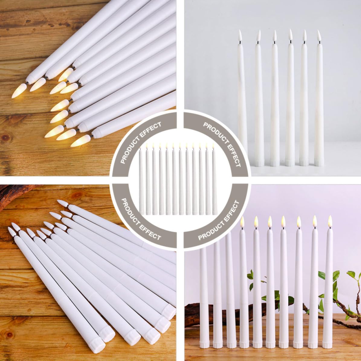 Beaupretty 12 Pezzi Candela LED Decorativa Bianca Fusto in Plastica, Risparmio Energetico e Design Elegante, per Matrimoni e Decorazioni di Halloween