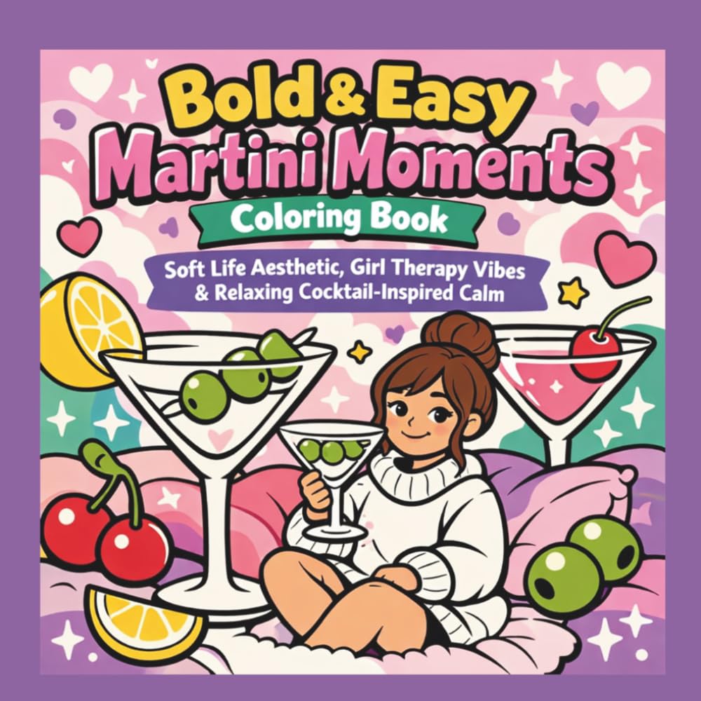Bold & Easy Martini Moments Coloring Book: Soft Life Aesthetic, Girl Therapy Vibes & Relaxing Cocktail-Inspired Calm (Soft Life & Cozy Vibes Coloring Series)