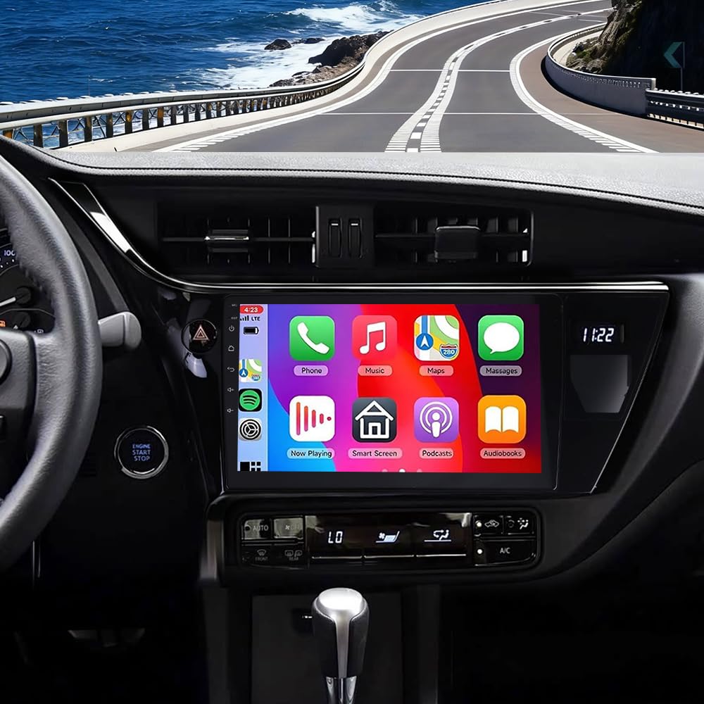 4+64G Android 15 Doppel Din Autoradio für Toyota Auris E180 2013-2018,10 Zoll Touchscreen Autoradio Navi mit Wireless Carplay Android Auto Bluetooth FM/RDS Rückfahrkamera Mirror Link