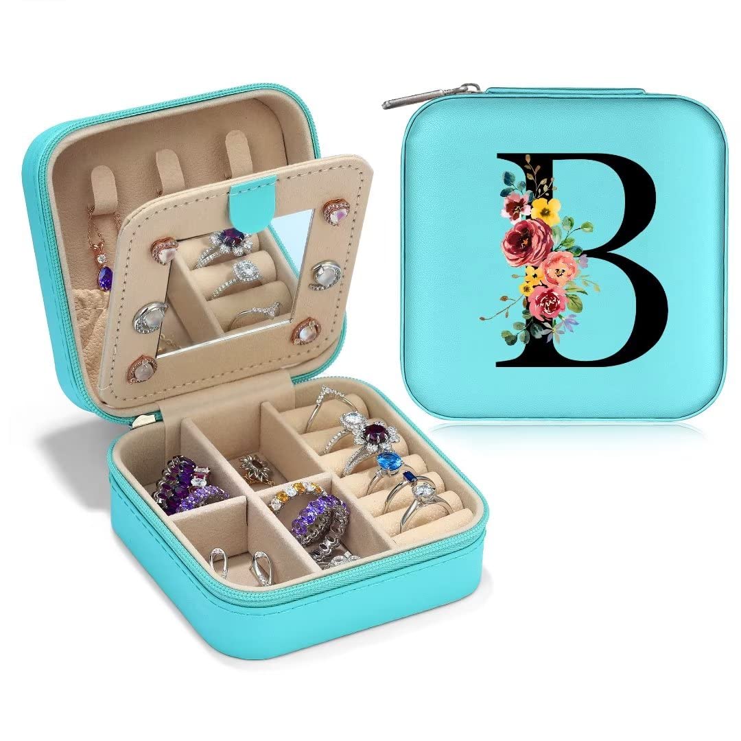 Parima Bridesmaid Proposal Gifts for Wedding Day - Bridal Shower Gift Bridesmaid Jewelry Case Organizer Bride To Be Maid Of Honor Matron Of Honor Bachelorette Gifts for Bride Flower Girl Jewelry Box B