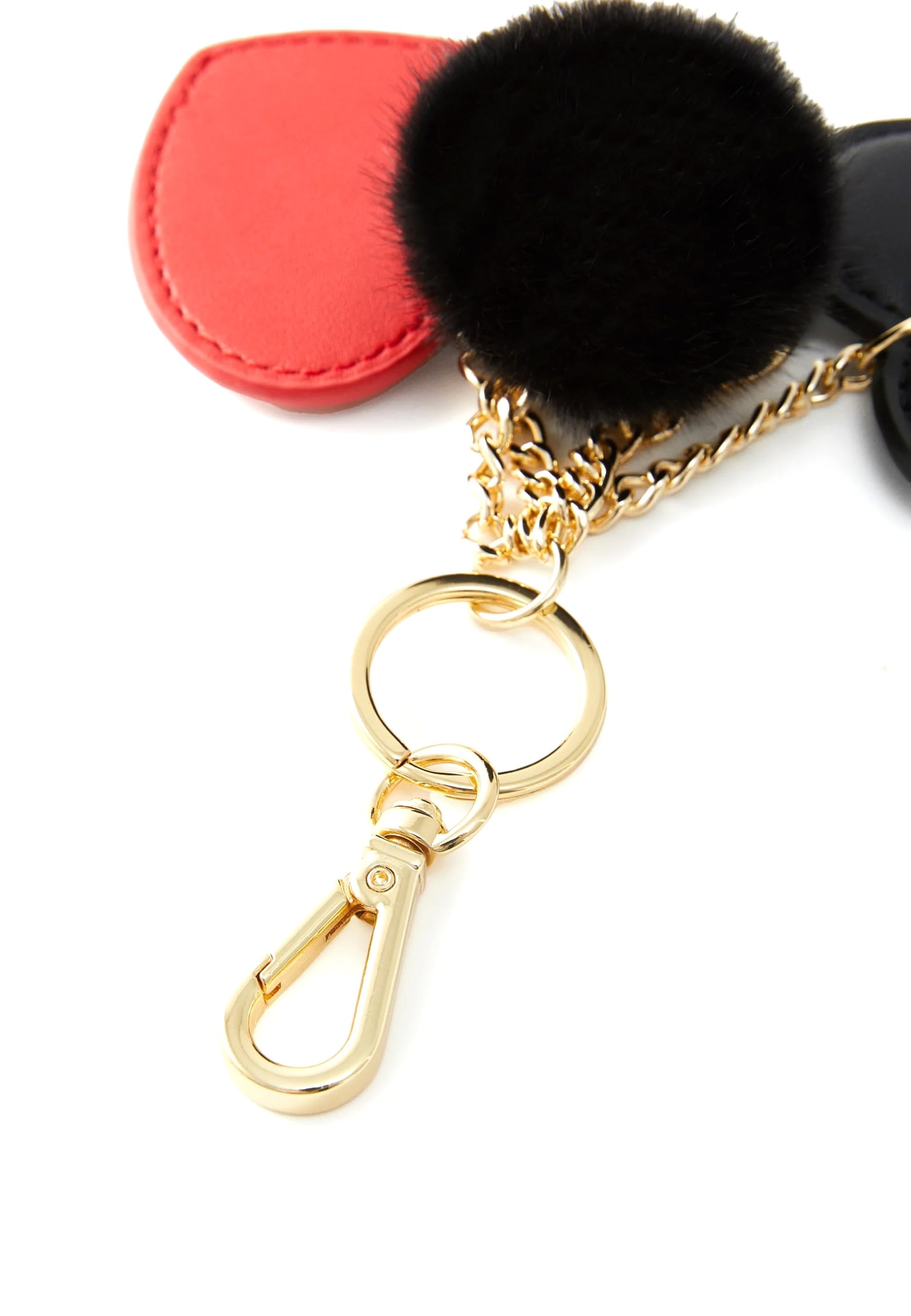 Love Moschino Schlüsselanhänger Anhänger, Schwarz und Rot, Metall Gold