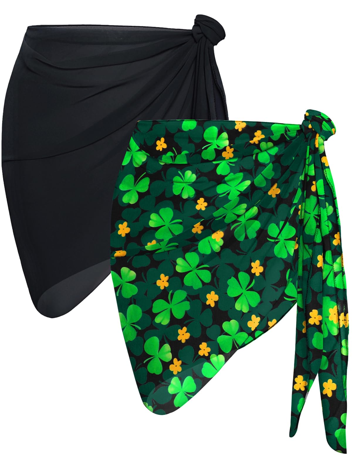 CHICGAL 2 Pieces Women Beach Sarong Bathing Suit Wrap Skirt Sheer Bikini Swimsuit Cover Ups for Swimwear