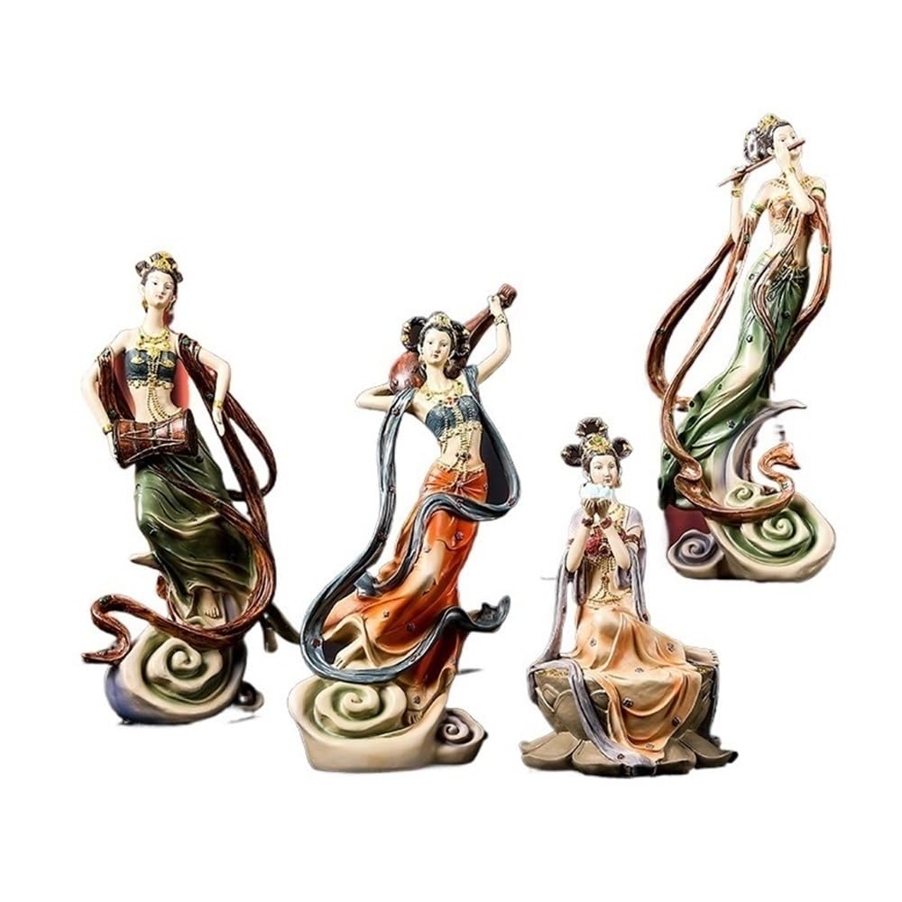 Wqqyu6hkf One Color Table Decorations Chinese Classical Figure Sculpture Living Room Porch Bookcase Decoration Crafts Retro Ornaments Art Statue
