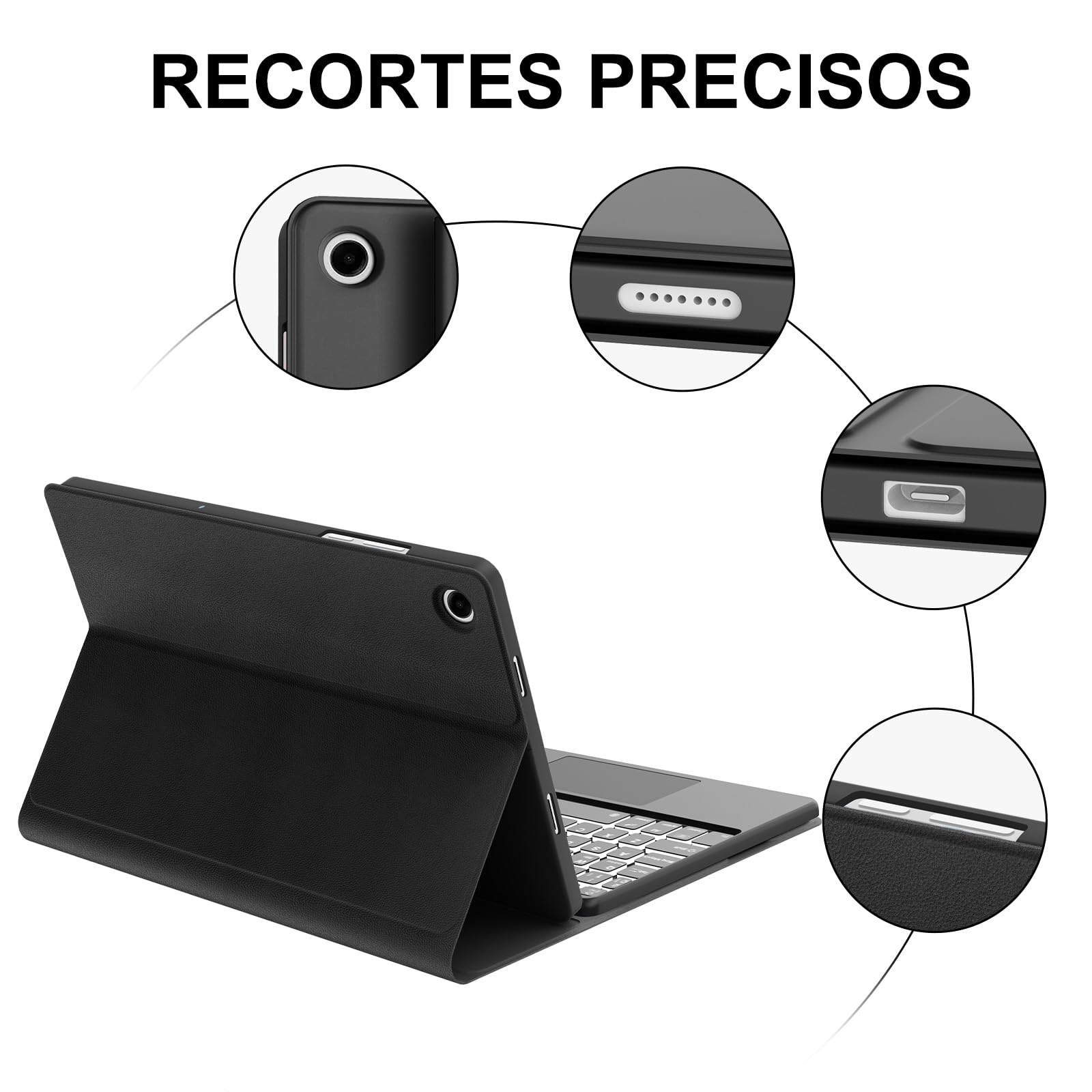 FOGARI Teclado con Touchpad para Samsung Tab A11+/A11 Plus 11" 2025 | Español Ñ Teclado Retroiluminado Magnético Desmontable Bluetooth con Trackpad para Samsung Galaxy Tab A11+ Plus 11", Negro