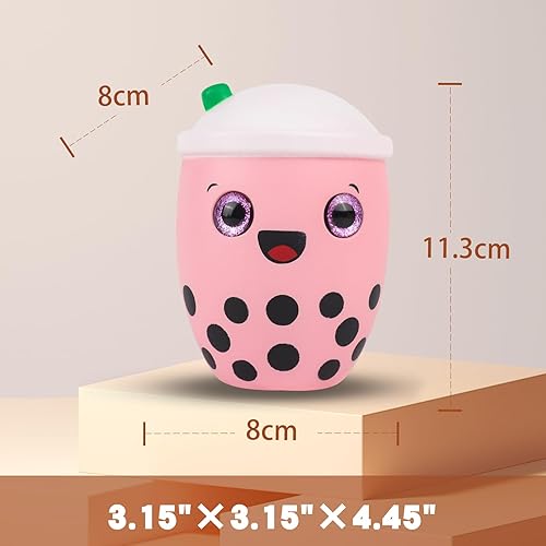 Miniatura 3 de Anboor Boba Squishies - Juguete para niños de levantamiento lento para niños, suave té de burbujas perfumado, alivio del estrés, juguete realista