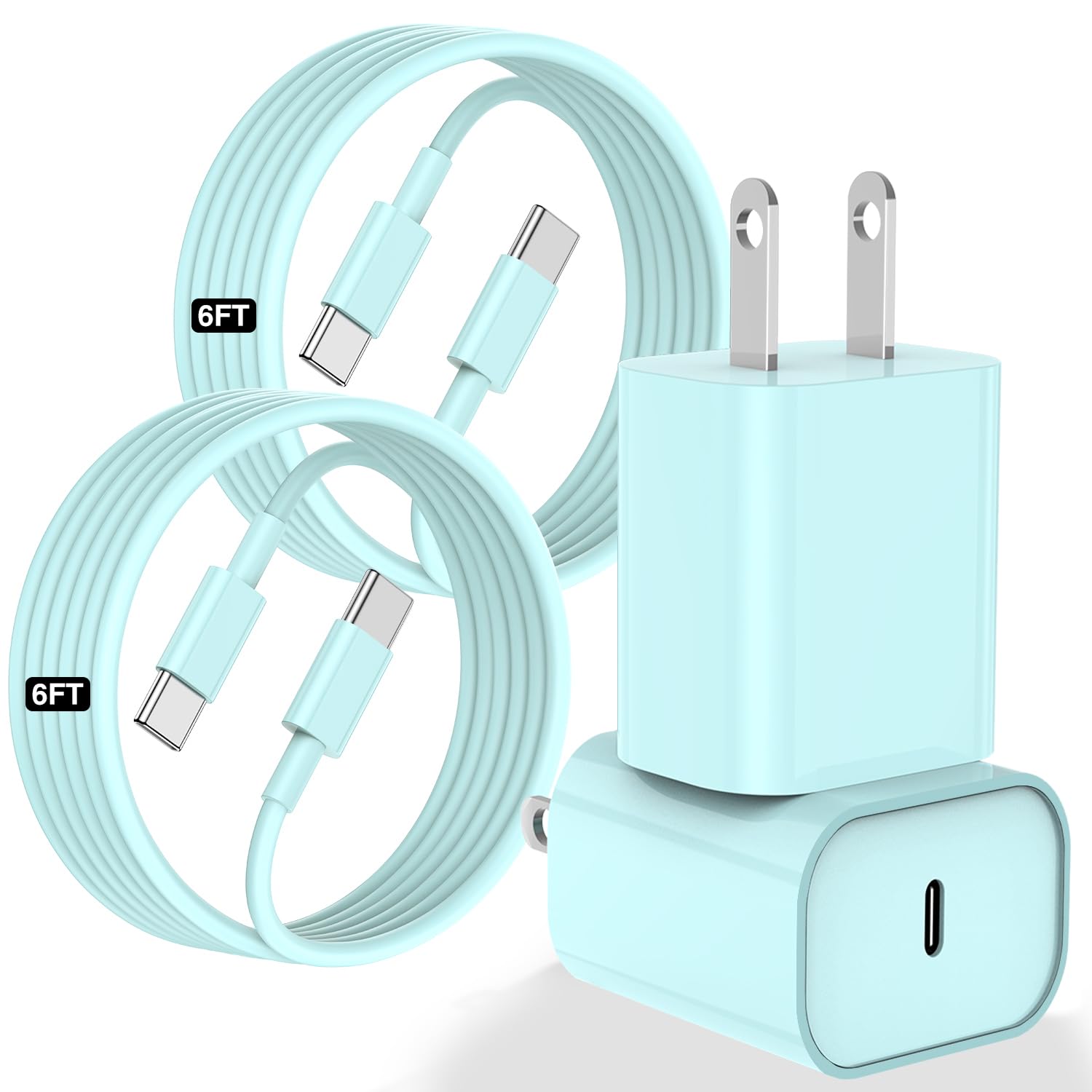 USB C Charger for iPhone 16 15, 6FT iPhone 16 15 Pro Max Charger Fast Charging with 6ft USB C to C Cable,USB C Fast Charger Block for iPhone 15 Pro/15 Plus/Pro Max,iPad Pro12.9/11,iPad Air5th-Green