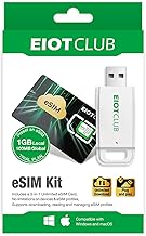 EIOTCLUB eSIM + Card Reader Kit - Rendez votre téléphone compatible avec l'eSIM, profils eSIM illimités, itinérance de données dans 200 pays, compatible avec Android, iPhone, tablettes, ordinateurs