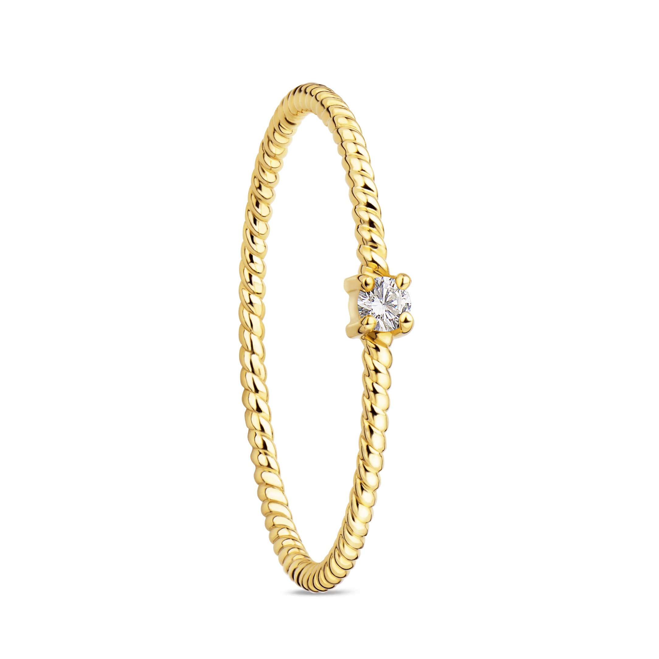 Orovi Damen Goldschmuck, Gold Ring mit Diamant 0.04 ct, Solitärring Verlobungsring, 9 Karat (375) Gelbgold