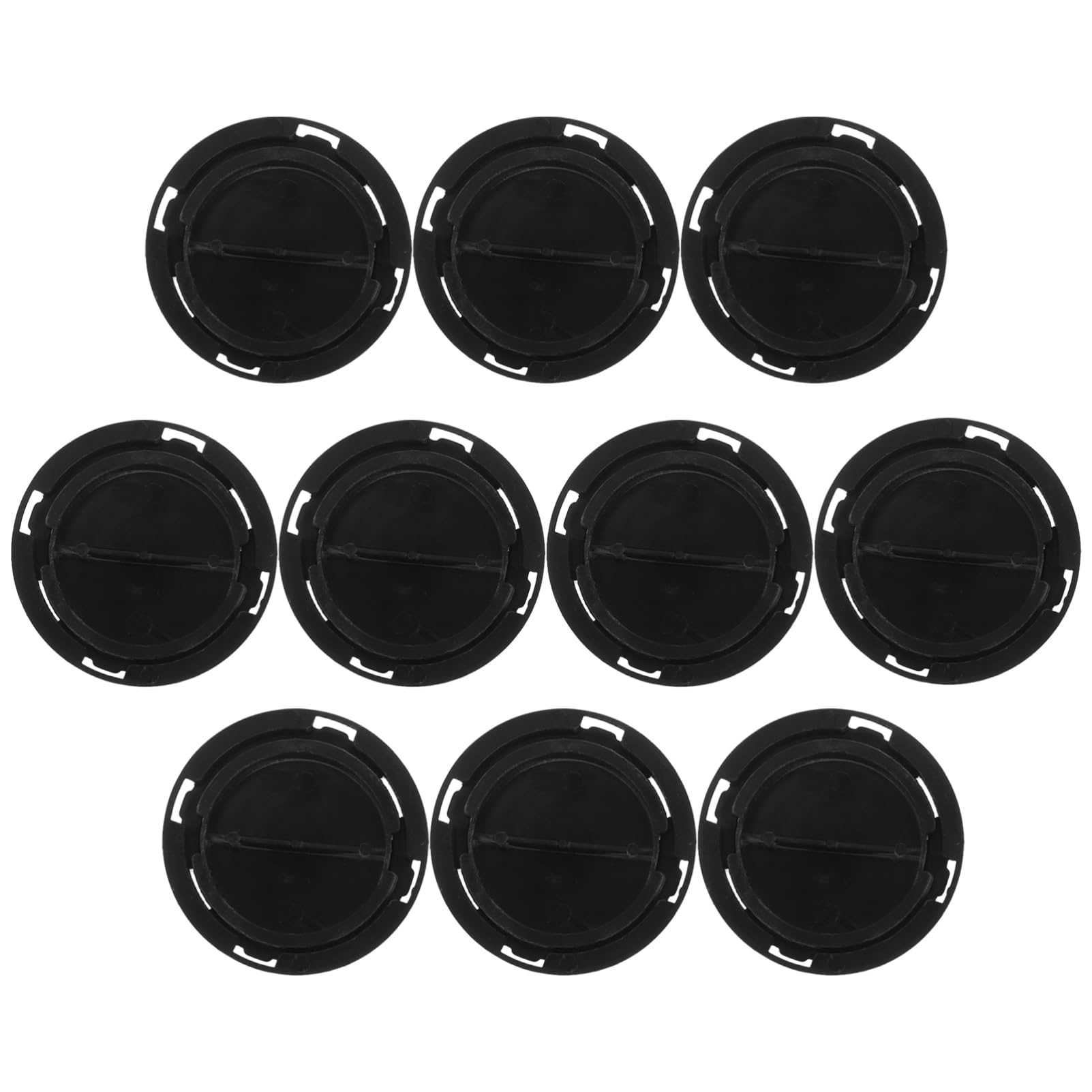 Toyvian ABS Piggy Bank Stoppers, 10 Pieces, Round Replacement Bottom Caps, Black Covers for Money Saving Boxes