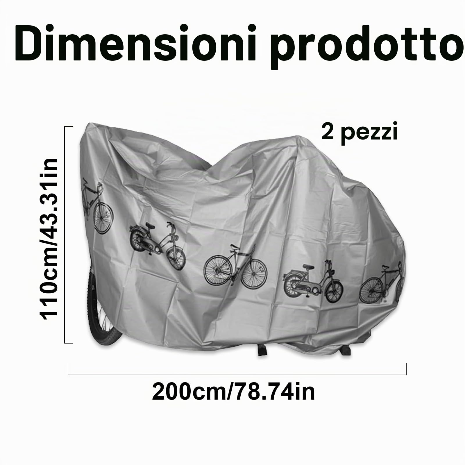 2 Pezzi Telo Copri Bicicletta da Esterno UV Impermeabile Copri Bicicletta da Esterno, Copribicicletta Esterno Impermeabile, Telo Bicicletta da Esterno, Copri Scooter da Esterno Telo Copribici
