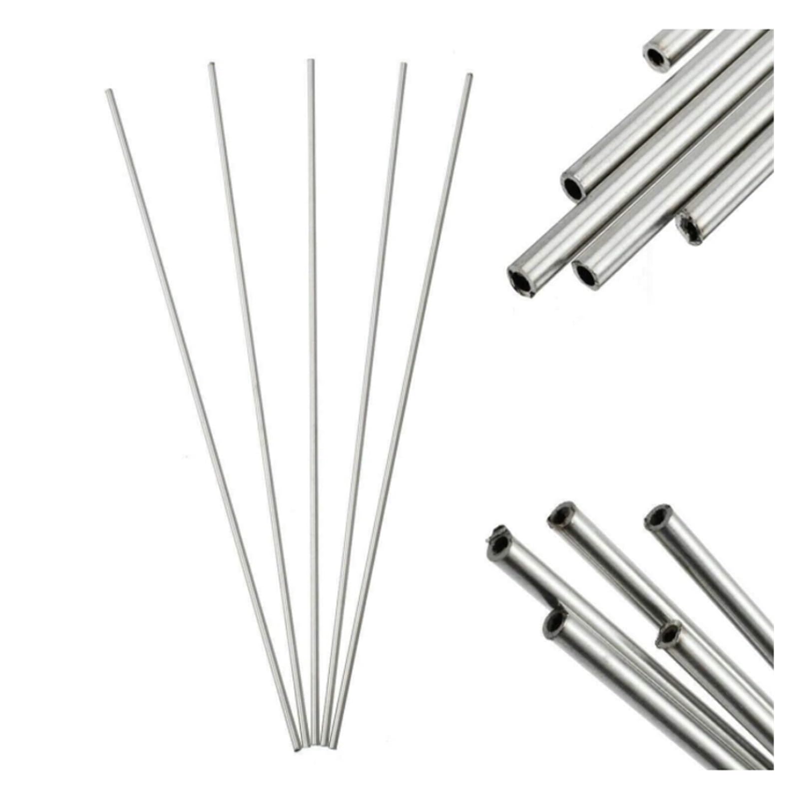 Ghgcscas One Color 1-10Pcs 250/500Mm Length 304 Seamless Stainless Steel Capillary(3X2x250mm 5Pcs)