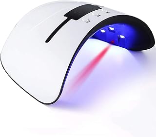 36W UV Light Nail Lamp, Portable 12 LED Nail Curing Lamp Nail Dryer with LED Display, Nail Art Tools with 60s/120s Timer Setting for Manicure Gel Nail Polish Fingernail & Toenail Gel (White 2)