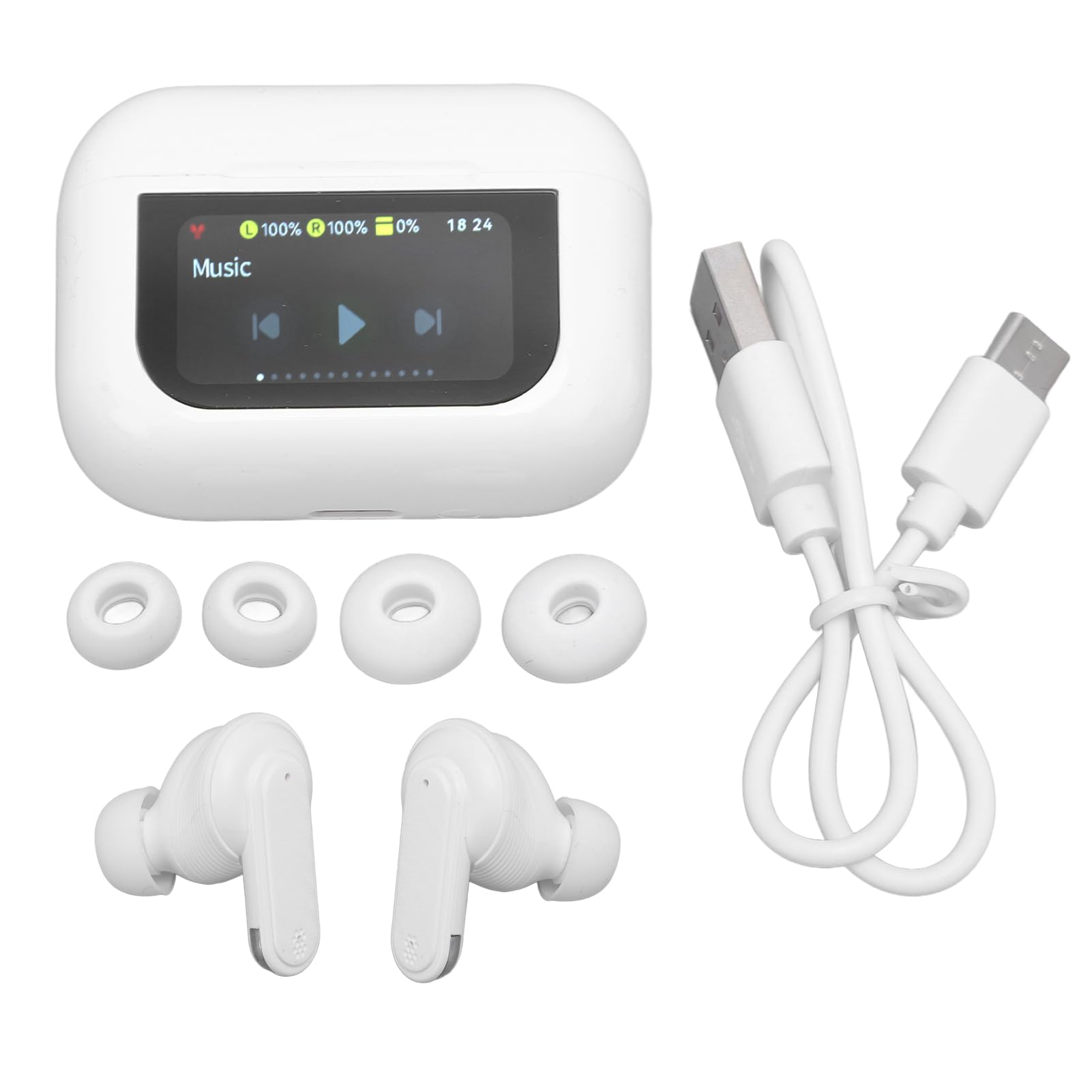 Fabater Auricolari Traduttore Wireless con 3 modalità Design Unico per la Comunicazione Globale Perfetto per i Viaggiatori 2 Pezzi (WHITE)