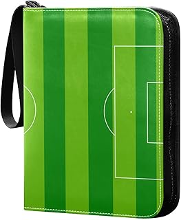 Card Binder 4 Pocket Trading Card Binder Holds 400 Cards with 50 Removable Sleeves for Boys Girls Game Cards Sports Cards Soccer Pitch