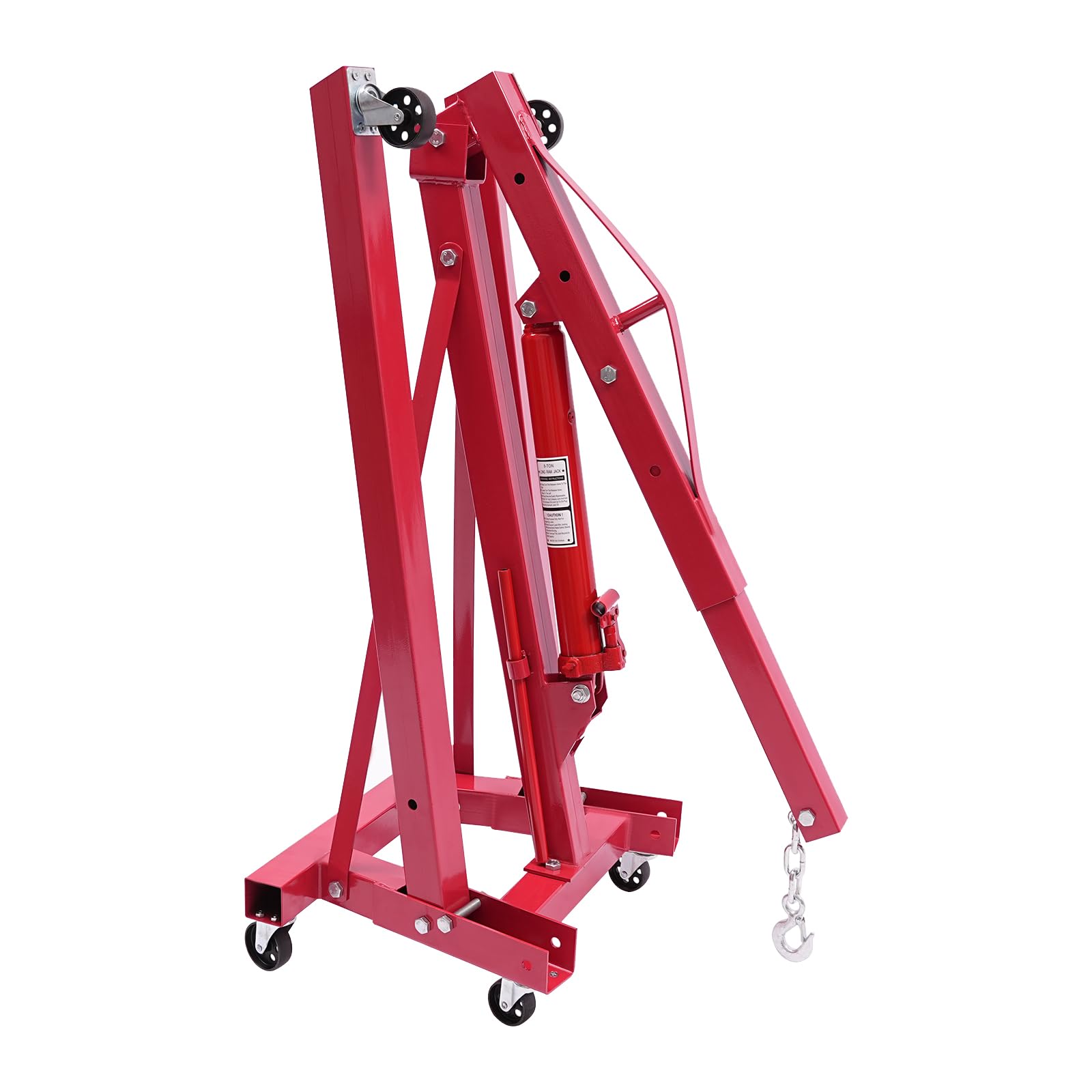 Cric idraulico pieghevole fino a 2000 kg, cric motorizzato con 6 ruote e pompa idraulica - Incl. piattaforma di sollevamento motore, regolazione a 4 livelli (0,5-2 t) per officina, magazzino e