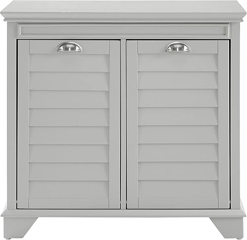 Miniatura 2 de Crosley Furniture Lydia - Cesto para ropa sucia con bolsas de clasificación de lino, almacenamiento y organización en el baño, color gris