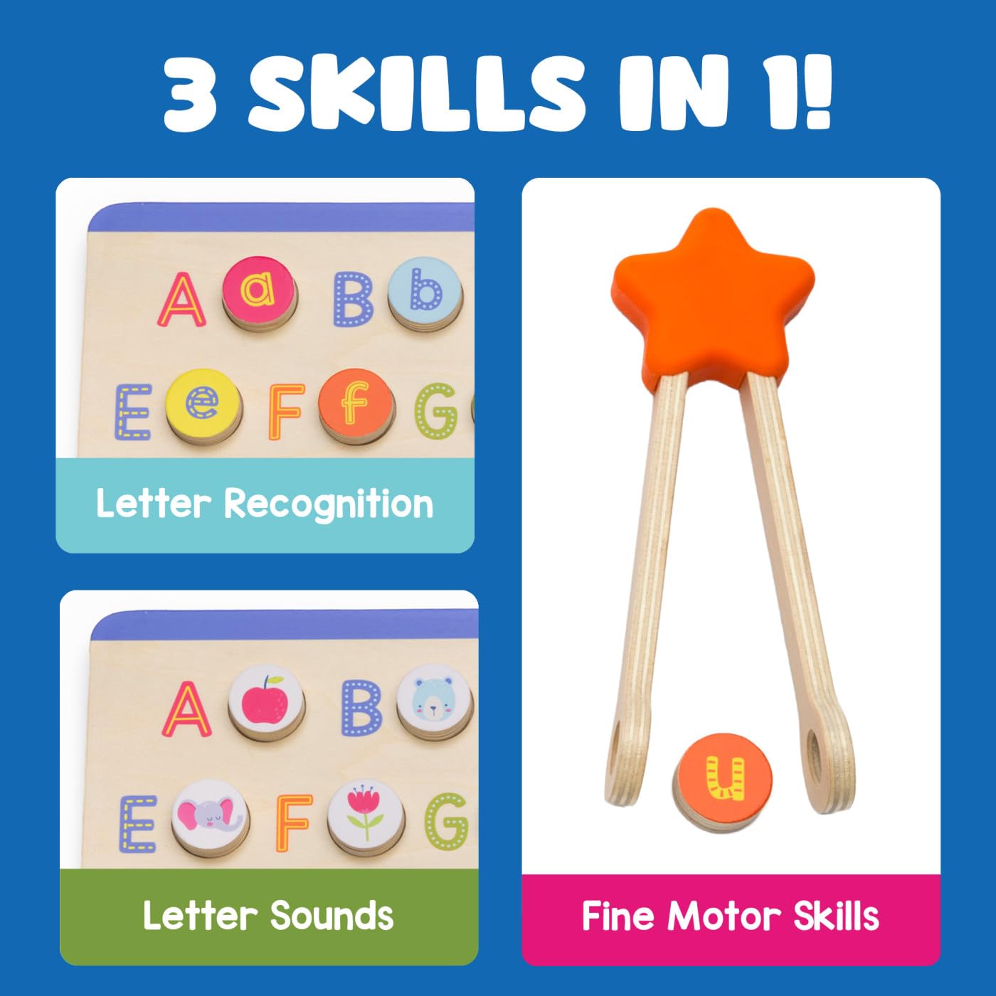 Learning Resources ABCs & Letter Sounds Wooden Puzzle, Alphabet Puzzles for Toddlers Preschool Montessori Toys - Image 3