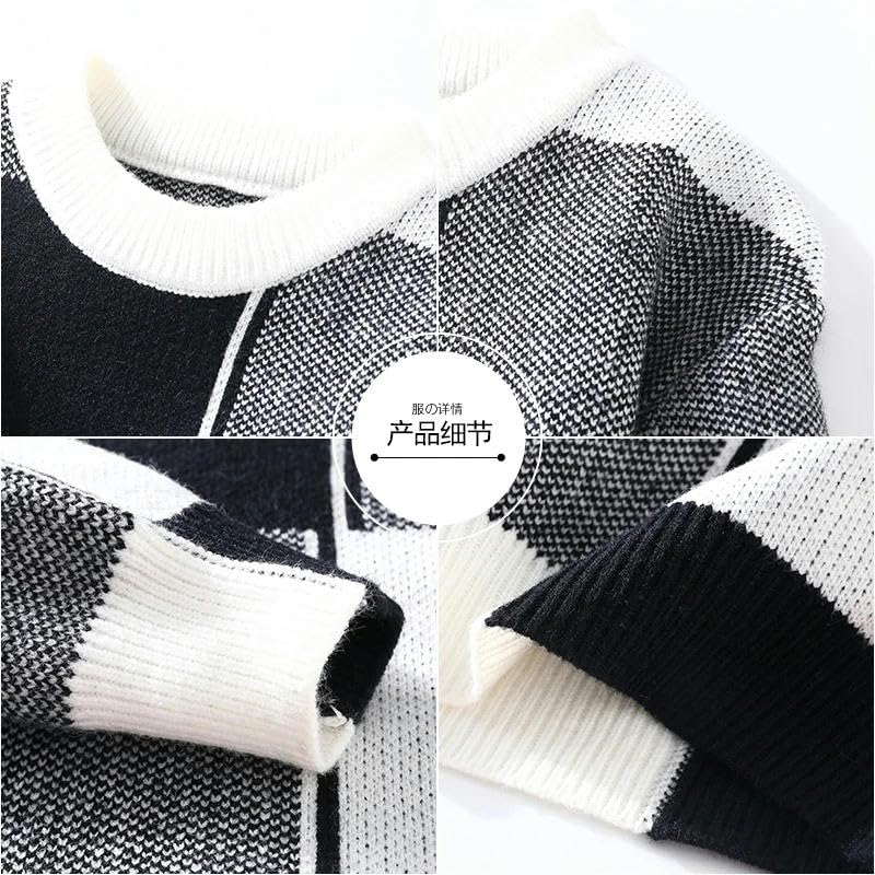 Sweaters Men Winter Korean Style Mens Warm Sweater Mens Sweaters Plaid Patterns Men's Pullovers Male3