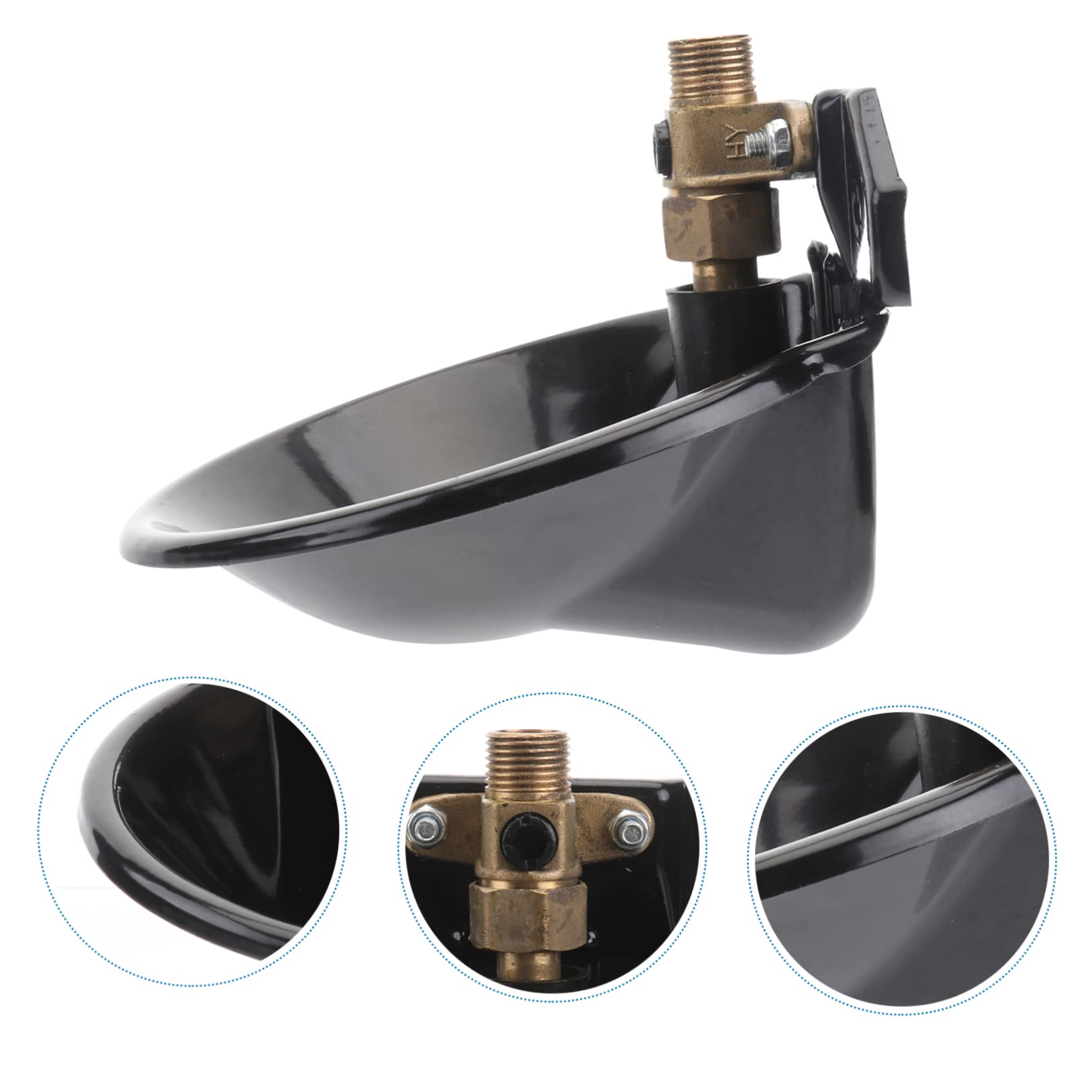 Bebedero Automático Negro Ovejas para Hierro y Cobre para Granja | Nivel de Agua Estable, Resistente Oxidación, Uso en Campo, Compatible Vacas y Cabras
