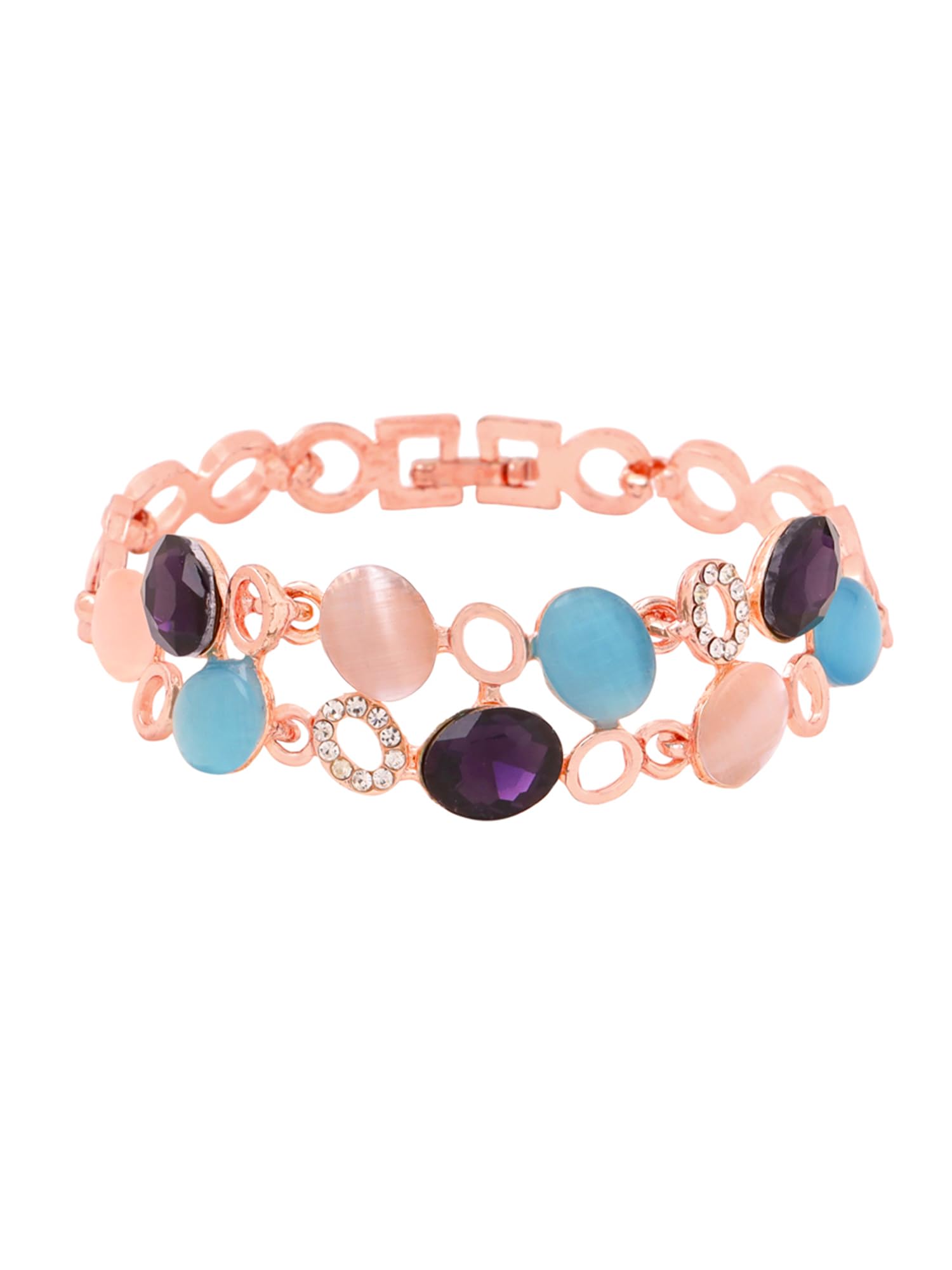 Yellow Chimes Women Crystal Bracelets | Rose Gold Plated Bracelets For Women | Multicolor CZ Crystals Bracelet For Woman | Birthday Gift for Girls & Women Anniversary Gift for Wife (B0B9HDQ8CP) Amazon Price History, Amazon Price Tracker