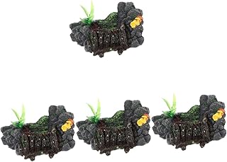 Ipetboom 4 Pçs Habitat Aquário Esconderijo Terrário Abrigo Rastejar Lagarto Répteis Réptil Tartaruga Tartaruga Animais De Estimação Decorativo Esconderijo Acessórios De Descanso Tanque