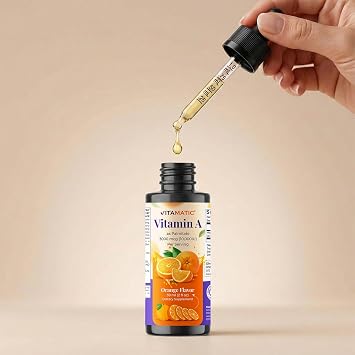 Vitamatic Sugar Free Vitamin A Liquid Drops 10000 IU (3000 mcg) as Retinyl Palmitate - Approximate 4 Months Supply - Immune Support, Eye Health, Skin Health - 2 FL OZ (59 ml) (2 Packs)