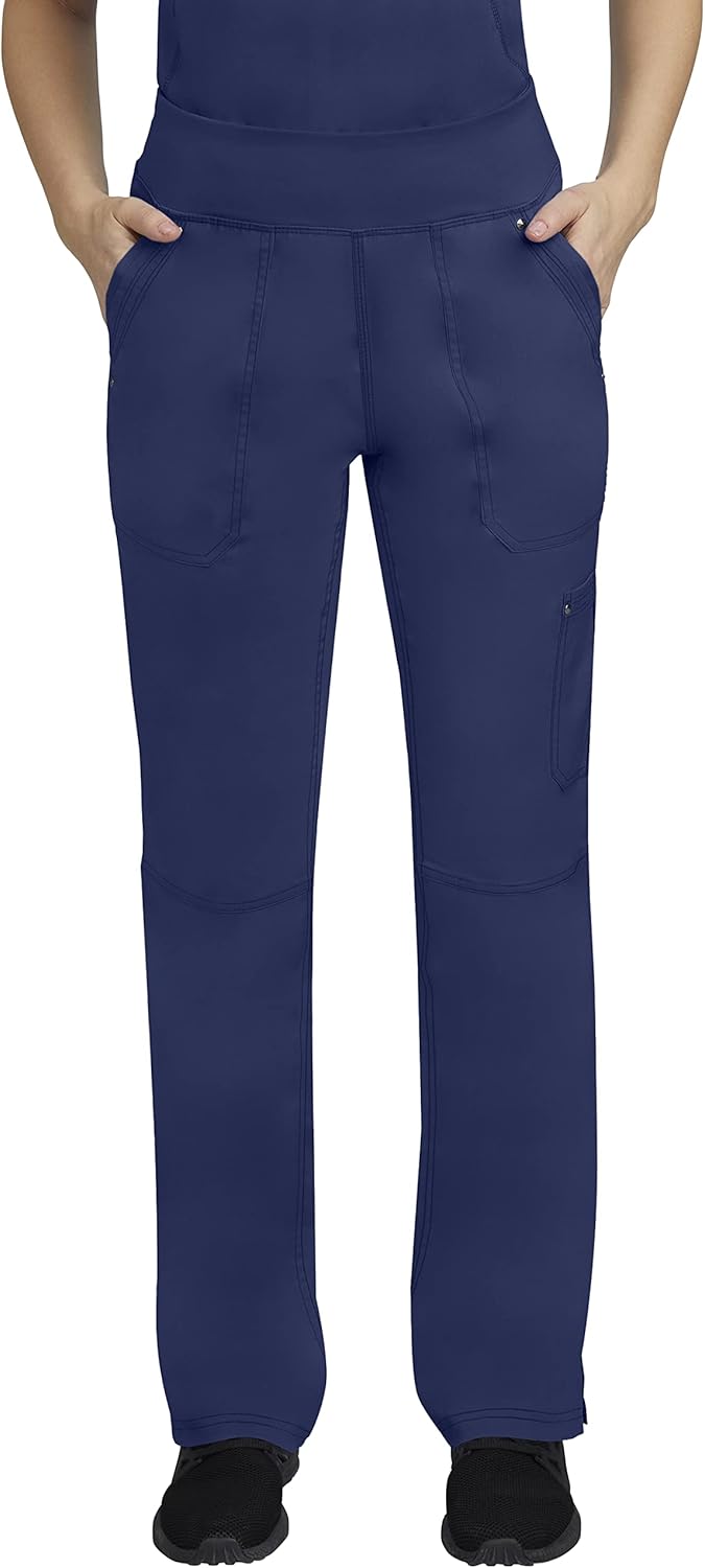 Healing Hands Womens Scrubs Pants 5 Pocket Purple Label 9133 Cargo Tori Women Yoga Pant Lightweight Soft Fabric XX-Large Tall Navy