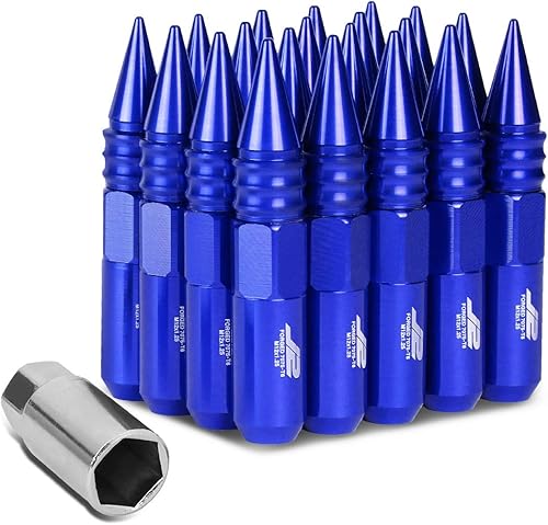 J2 Engineering LN-T7-016-125-BL - Tuerca de terminal con clavija de aluminio de 4.213 in M12 x 1.25 7075-T6 con adaptador de enchufe (azul) A