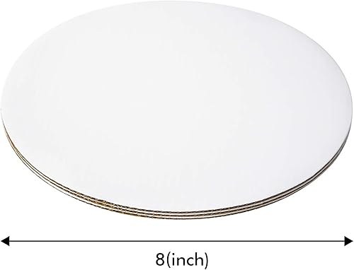 Miniatura 6 de 25 unidades Tablero redondo para pasteles de 8 pulgadas, pequeño, desechable, plato de 8 pulgadas, paquete de 25 unidades (blanco, 8 pulgadas)