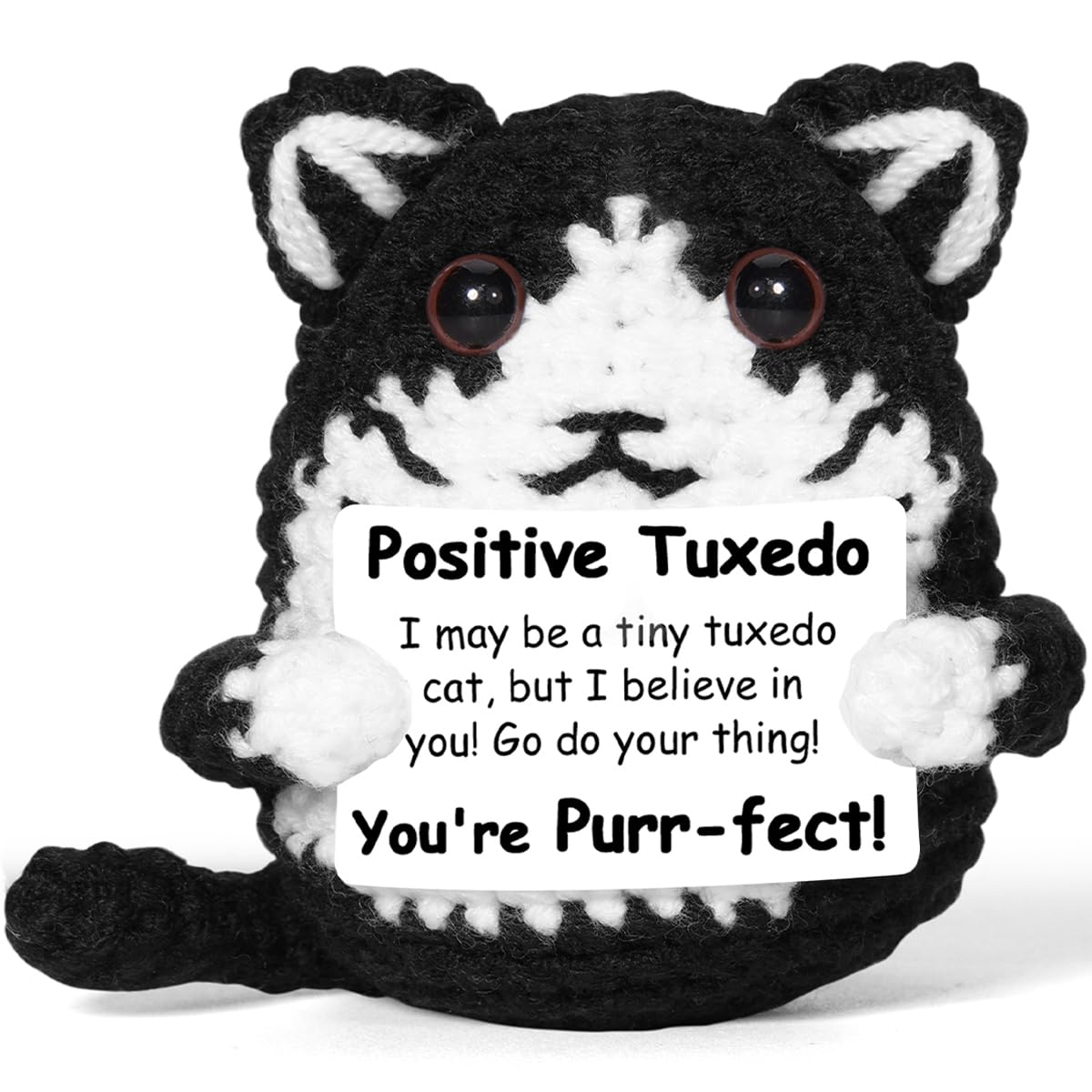 Amazon.com: AICase Tuxedo Cat Gifts Positive Crochet Animals