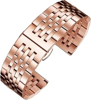 Correa de acero inoxidable con extremo curvo compatible con correas de reloj Casio Tissot Seiko de 12, 13, 14, 15, 16, 17, 18, 19, 20, 21 y 22 mm. Pulsera de metal.