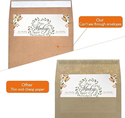 Miniatura 6 de Sobres de invitación de papel kraft marrón.