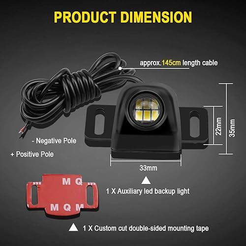 Miniatura 7 de LEADTOPS Bombilla LED auxiliar de marcha atrás, luz de marcha atrás, mini universal anticolisión nocturna de rendimiento nocturno, iluminación de