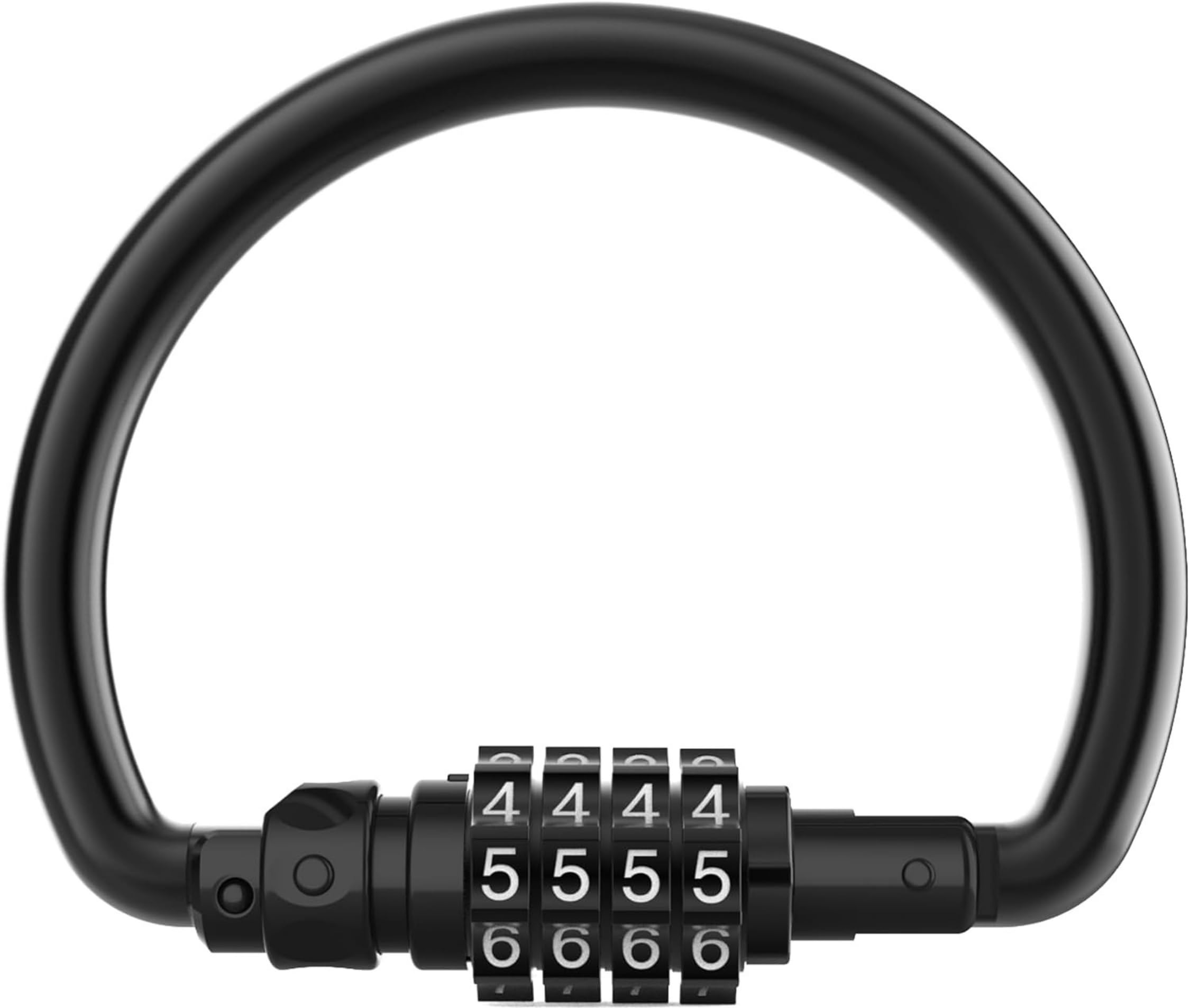divik bike chain lock combination, 4 digit mini d lock's anti-theft bicycle locks security steel chain locks for electric bike,scooter,motorcycle - lightweight portable combination lock (arched/black)
