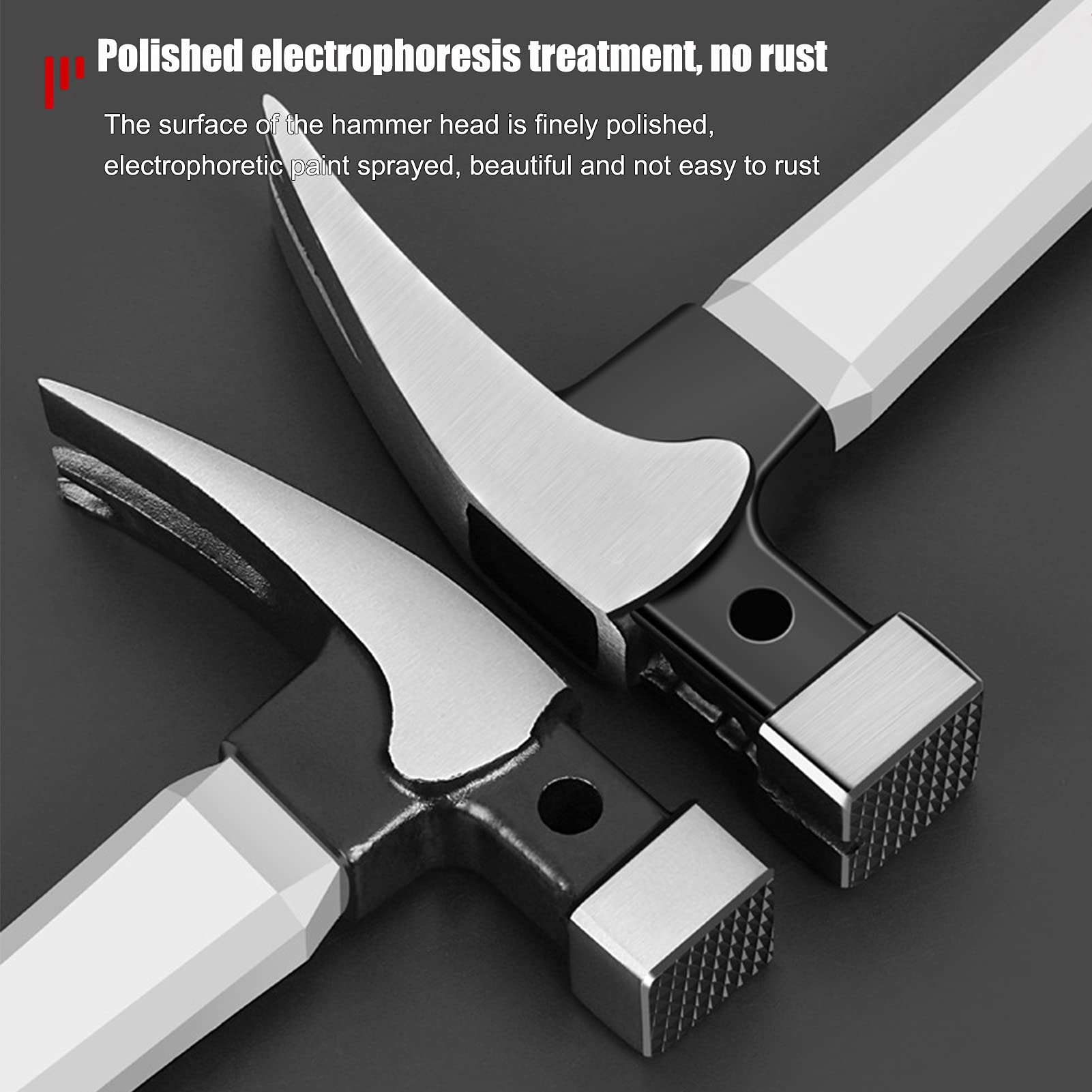 Claw Hammer,13 oz Heavy Duty Claw Hammer Steel Woodworking Striking Tools Magnetic Automatic Nail Suction Hammer with Anti-Slip Rubber Handle