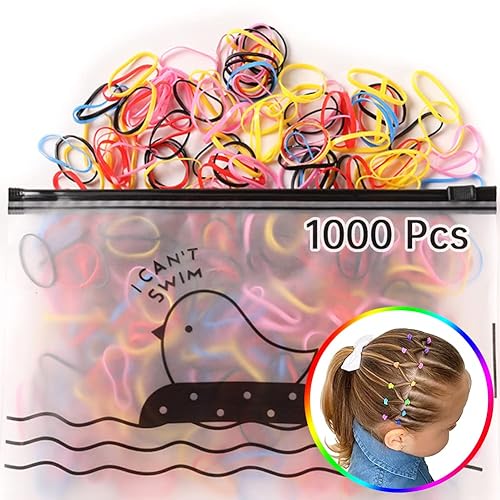 1000 bandas de goma para el cabello pequeñas y coloridas bandas de goma para el cabello para niñas y niños pequeños lazos elásticos de primera