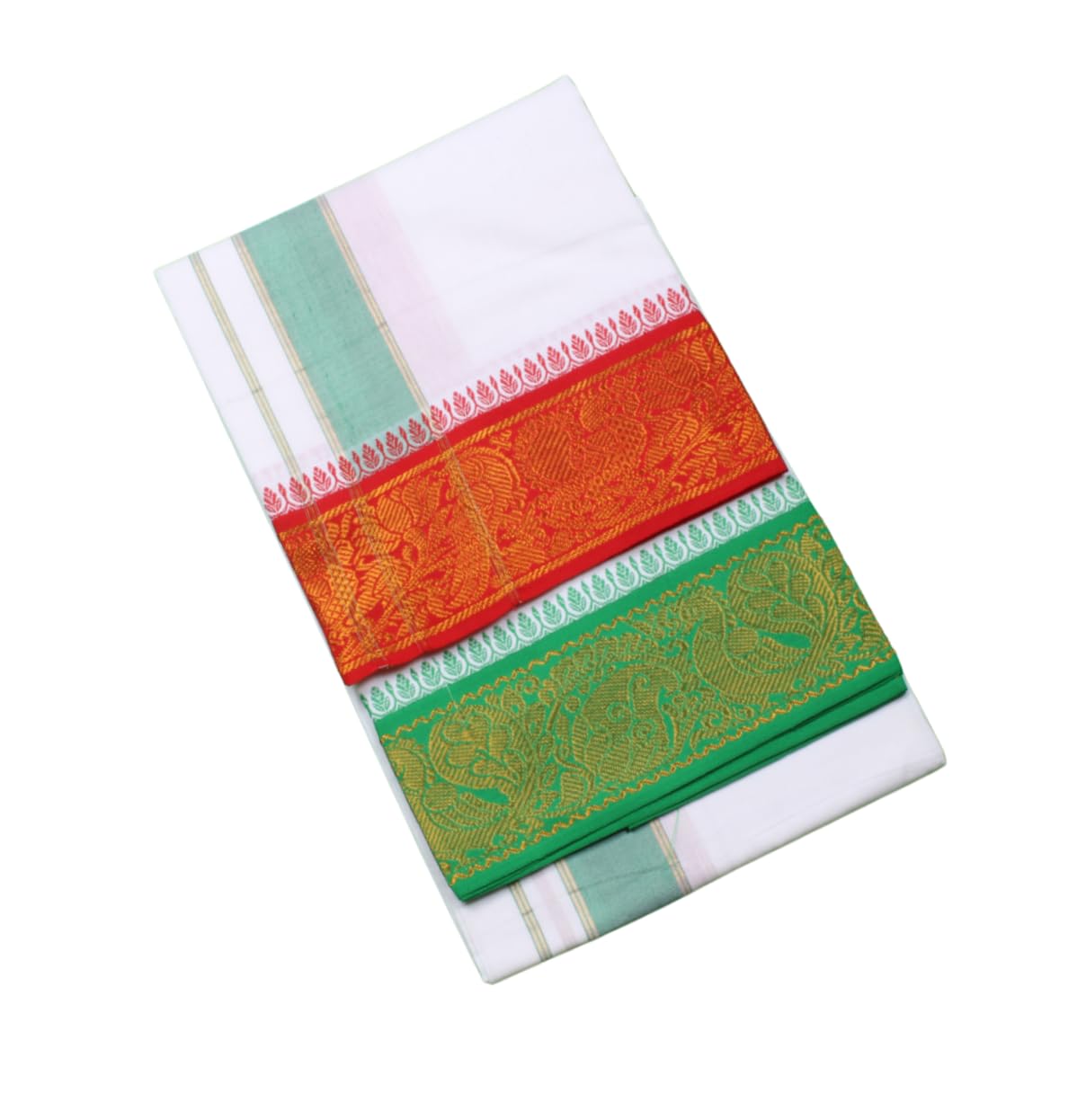tharunsha elite Men's Single Dhoti -2 Mtrs/Mundus/Lungi Fancy Border Set of 1-picture-22