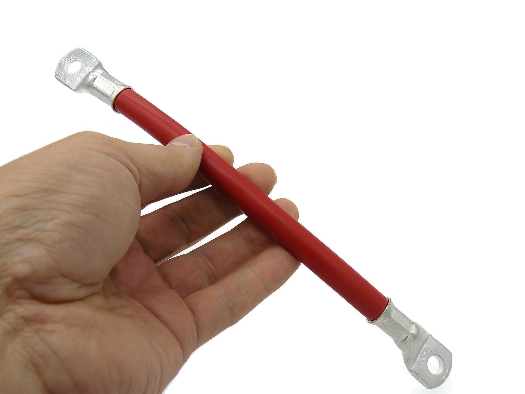 eXODA Set Cavi 50 mm² 50cm 20cm terminali M8 Rossi Neri Cavi di Alta qualità per Auto Barca Moto 99 9 Percent Rame per connessioni elettriche affidabili