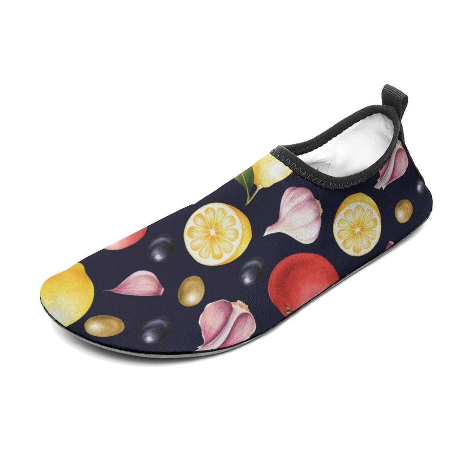 CSEMEIE Onion Lemon Tomato Pattern Water Shoes Beach Shoes Aqua Socks for Women Men Swimming Yoga