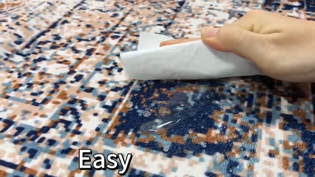 Tappeto Lavabile 160x230cm Blu Navy - Stile Bohemien, Antiscivolo E Morbido - Foto 2