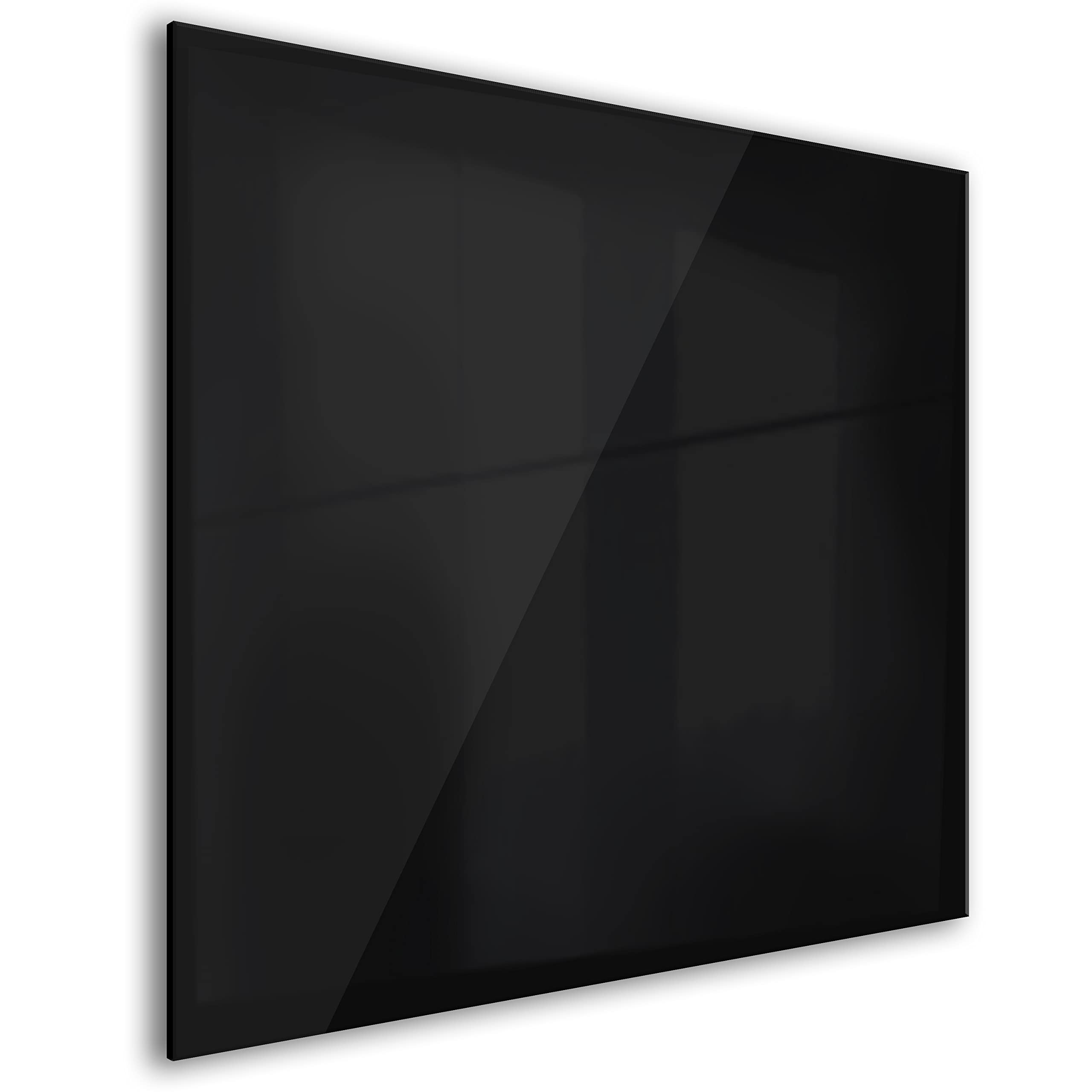 murando - Crédence Verre Cuisine 60x60 cm - Plaque Anti-Projection - Couvercle Anti-éclaboussures crédence - Revêtement Carreaux - Plaque en Verre trempé - Noir f-A-10147-aq-a
