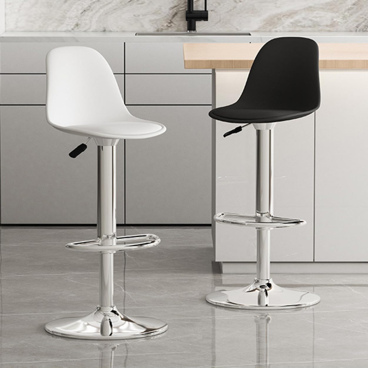 Amazon｜VRGT カウンターチェア バーチェア 背もたれ付き 回転式 昇降