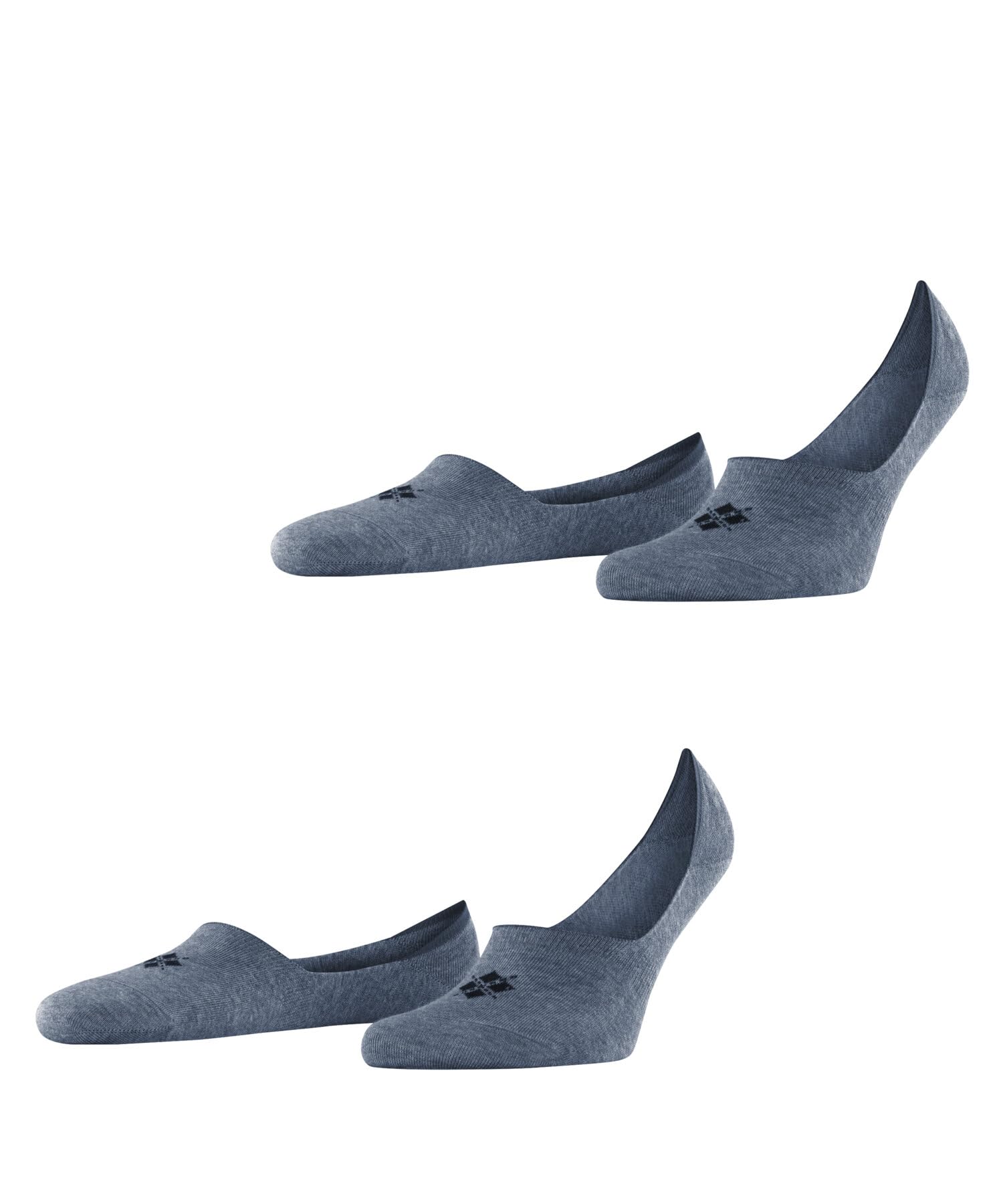 Burlington Men's Everyday Multipack M In Cotton No-Show Plain 2 Pairs Liner Socks, Blue Light Denim 6660, 7-8