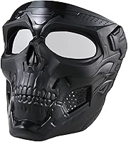 Vista 9 de Máscara de calavera de cara completa, máscaras tácticas para juegos de supervivencia CS, tiro, cosplay, película, paintball, máscaras de miedo